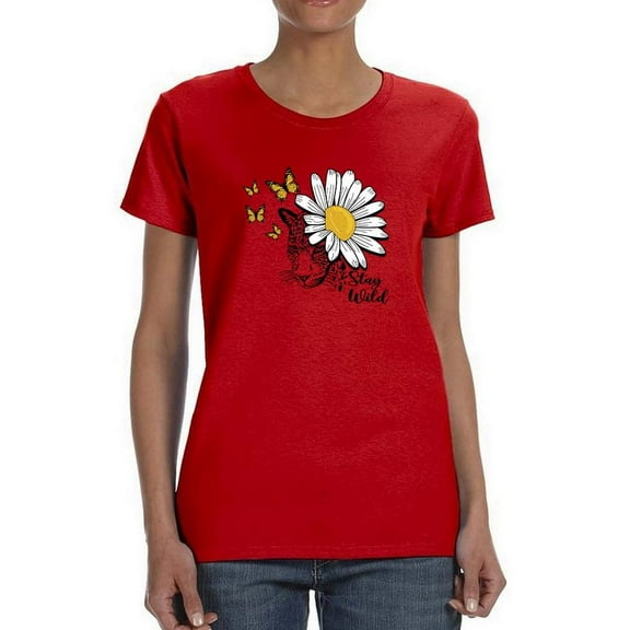 Stay Wild Big Daisy T-Shirt Women -Image by Shutterstock, Female Large