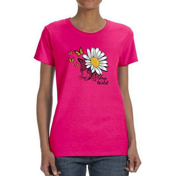 Stay Wild Big Daisy T-Shirt Women -Image by Shutterstock, Female Medium