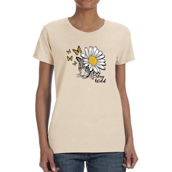 Stay Wild Big Daisy T-Shirt Women -Image by Shutterstock, Female Small