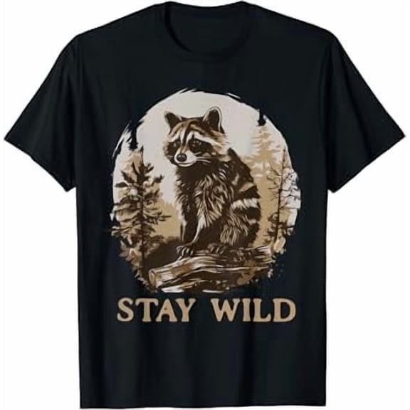Stay Wild Cottagecore Aesthetic Raccoon Lover Vintage Racoon T-Shirt