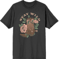 thumbnail image 1 of Stay Wild Cowboy Boot and Roses Adult Short Sleeve Tee-XL-Charcoal, 1 of 3