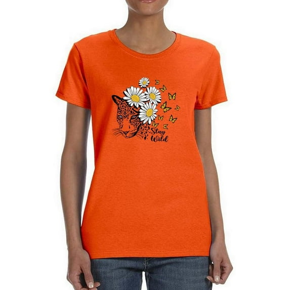 Stay Wild Daisies Positive Quote T-Shirt Women -Image by Shutterstock, Female 3X-Large