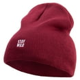 thumbnail image 1 of Stay Wild Embroidered 8 inch Acrylic Short Blank Beanie - Maroon OSFM, 1 of 5