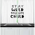 thumbnail image 1 of Stay Wild Moon Child Curtains 2 Panels Set, Hipster Typographic Design Motivational Artistic Phrase on White, Window Drapes for Living Room Bedroom, 55W X 39L Inches, Black White, by Ambesonne, 1 of 2