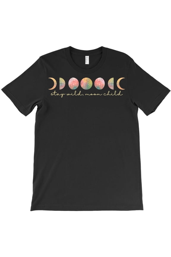 Stay Wild Moon Child Lunar Phases Boho Astrology Pastel Goth Themed - Top Pick K20918 Unisex T-Shirt – Extended Sizes Up to 5XL