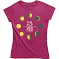 thumbnail image 1 of Stay Wild Moon Child Women's Lunar Quote Solar System T-Shirt, 1 of 4