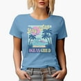 thumbnail image 1 of Stay Wild, Ocean Child with Retro Palm Trees & Sea Art Merch Gift, Baby Blue T-Shirt, Medium, 1 of 5