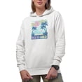 thumbnail image 1 of Stay Wild, Ocean Child with Retro Palm Trees & Sea Art Merch Gift, White Hooded Sweatshirt or Hoodie, Small, 1 of 5