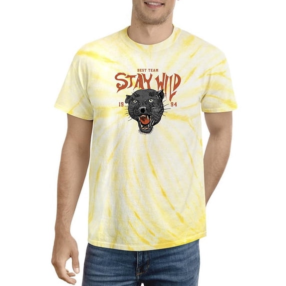Stay Wild Roar Panther Art Tie Dye Cyclone Men -Image by Shutterstock, Male Large