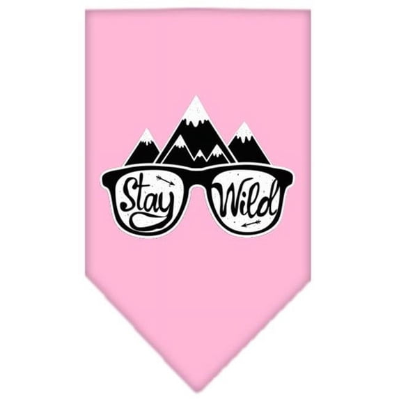 Stay Wild Screen Print Bandana, Light Pink - Small