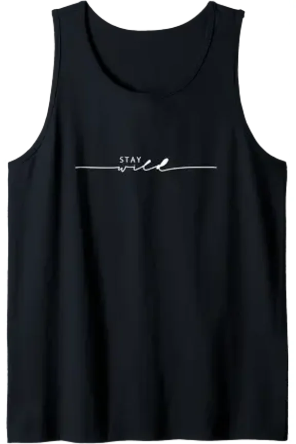 Stay Wild Simple Message Adventure Camping Camper Tank Top Size S-3XL