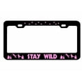 thumbnail image 1 of Stay Wild Style Metal License Plate Frame Personalized/Car Accessories Car Tag Holder Cover (Black/Light Pink), 1 of 2