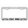 thumbnail image 1 of Stay Wild Style Metal License Plate Frame Personalized/Car Accessories Car Tag Holder Cover (Chrome/Black), 1 of 2