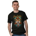 thumbnail image 1 of Stay Wild Tiger Head Rose Tattoo Men's Graphic T Shirt Tees Brisco Brands X, 1 of 6