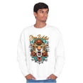 thumbnail image 1 of Stay Wild Tiger Head Rose Tattoo Unisex Plus Fleece Graphic Sweatshirt Brisco Brands 5X, 1 of 5