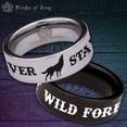 thumbnail image 1 of Stay Wild Wolf Tungsten Carbide Ring, 1 of 9
