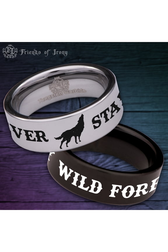 Stay Wild Wolf Tungsten Carbide Ring
