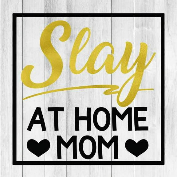Stay at Home Mom Rustic Farmhouse Style White Wood Sign Wall Décor Gift 8 x 8 Wood Sign B3-08080001079
