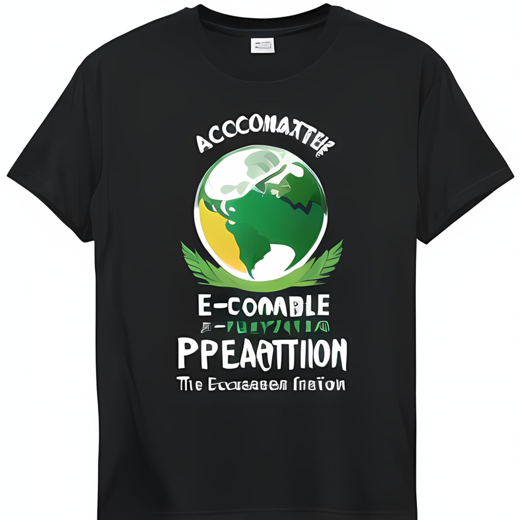 Stay eco in style with our Earth inspired 'E composition' Black TShirt