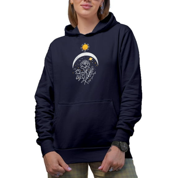 Stay in Your Magic, Boho Mystical & Celestial Inspired Art Merch Gift, Navy Blue Hooded Sweatshirt or Hoodie, 3XL