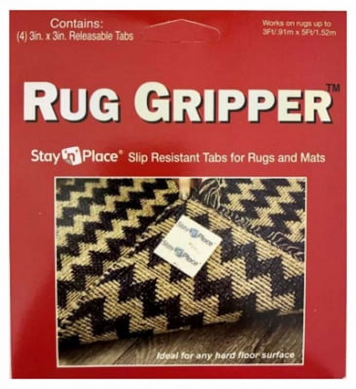 Stay 'n' Place SNP-3X3TABS Rug Gripper Non-Slip Tabs, 3 x 3 In., 4-Pk. - Quantity 24