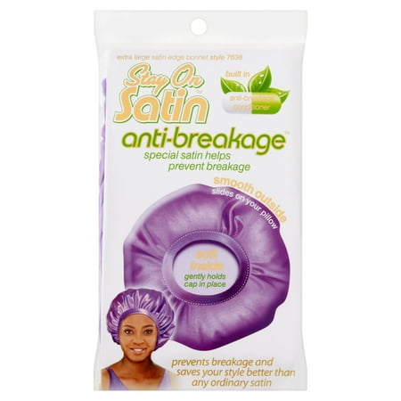Stay on Satin Anti-Breakage Extra Large Satin Edge Bonnet Style 7638, Assorted Colors, 1 Count