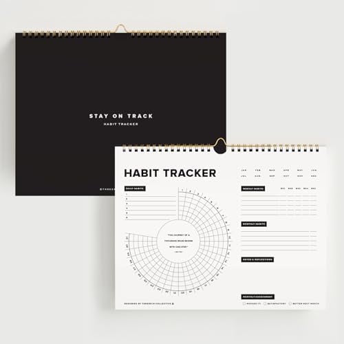 Stay on Track Habit Tracker Wall Calendar  Daily, Weekly & Monthly Habit Journal for Goal Setting & Productivity  Undated Spiral Planner by$$Office