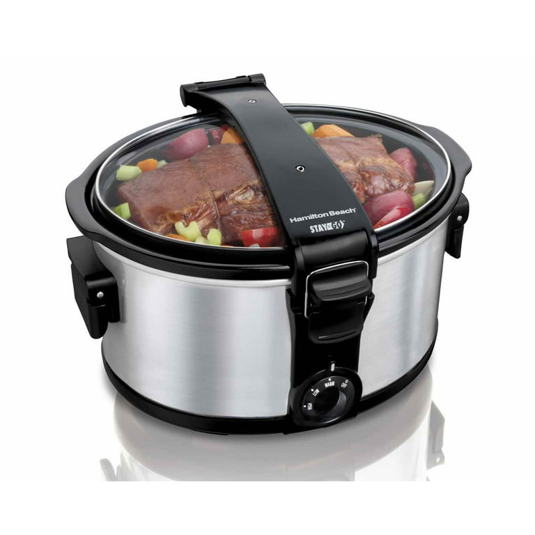  Crock-Pot 7 Quart Portable Programmable Slow Cooker with Timer  and Locking Lid, Stainless Steel: Home & Kitchen