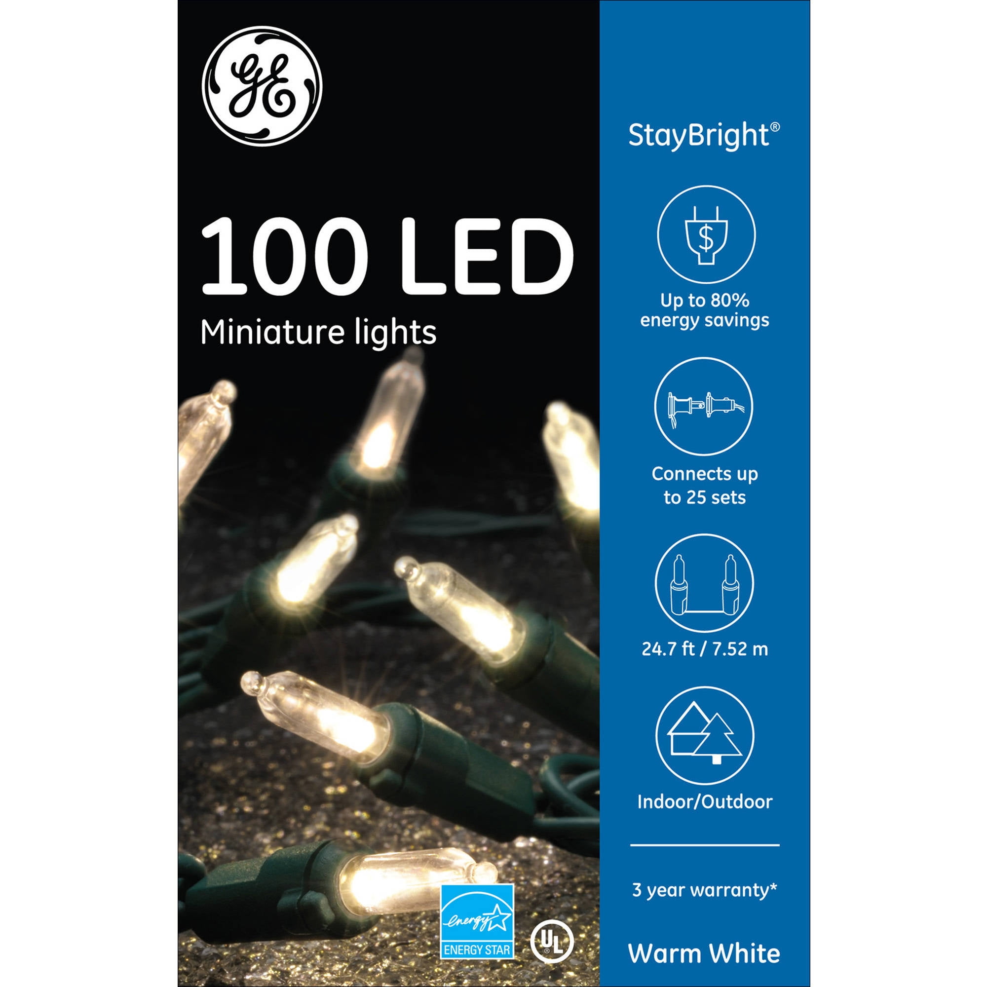 GE StayBright LED Miniature Lights - Warm White, 100 ct - Kroger