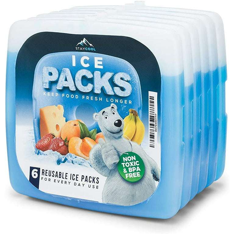 Get Fresh Mini Freezer Ice Packs for Lunch Boxes - 4-Pack Cute Small Ice Blocks for Cool Bags and Kids Lunch Box – Reusable Animal Freezer Blocks