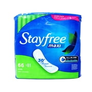 Stayfree Maxi Super Pads Wingless, Absorbs 30% More, Multi-Fluid Absorption, Comfortably Dry for up to 8 Hours, 66 Ct