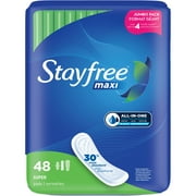 Stayfree Maxi Pads without Wings, Unscented, Super, 48 ct