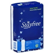 Stayfree Maxi Regular Long Pads Wingless, Unscented, 24 Ct, Multi-Fluid Absorption, Comfortably Dry For Up To 8 Hours