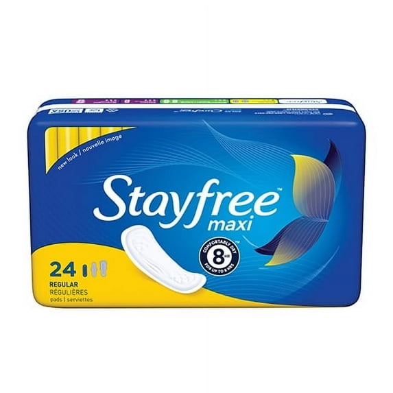Stayfree Regular Maxi Pads Heavy Protection, 24 Ea, 3 Pack