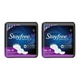 thumbnail image 1 of Stayfree Ultra Thin Overnight Pads with Wings, For Women, Reliable Protection and Absorbency of Feminine Moisture, Leaks and Periods, 14 count (Pack of 2), 1 of 10