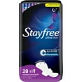 thumbnail image 1 of Stayfree Ultra Thin Pads with Wings, Unscented, Overnight, 28 Ct, 1 of 9