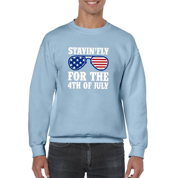 Stayin' Fly 4Th July Glasses Sweatshirt Men -Image by Shutterstock, Male 5X-Large