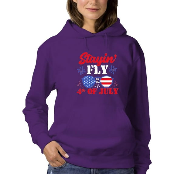 Stayin' Fly On 4Th July Hoodie Women -Image by Shutterstock, Female 5X-Large