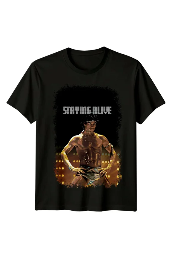 Staying Alive (1983) Movie Poster Inspired T-Shirt Retro 80s Tee