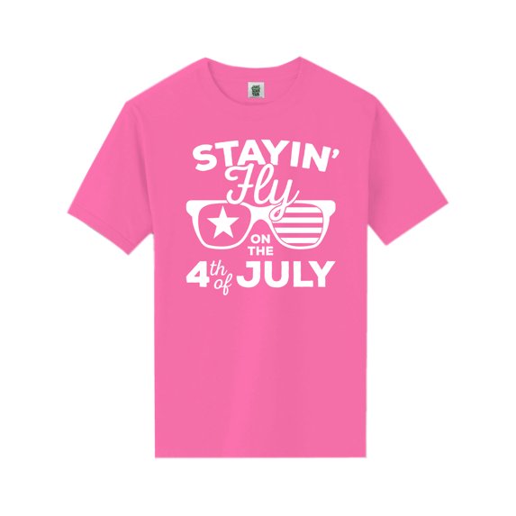 Staying Fly On The 4th Of July Short Sleeve Neon Tee