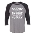 thumbnail image 1 of Staying Fly On The 4th Of July Unisex 3/4 Sleeve Baseball Raglan Tee, 1 of 2