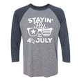 thumbnail image 1 of Staying Fly On The 4th Of July Unisex 3/4 Sleeve Baseball Raglan Tee, 1 of 2