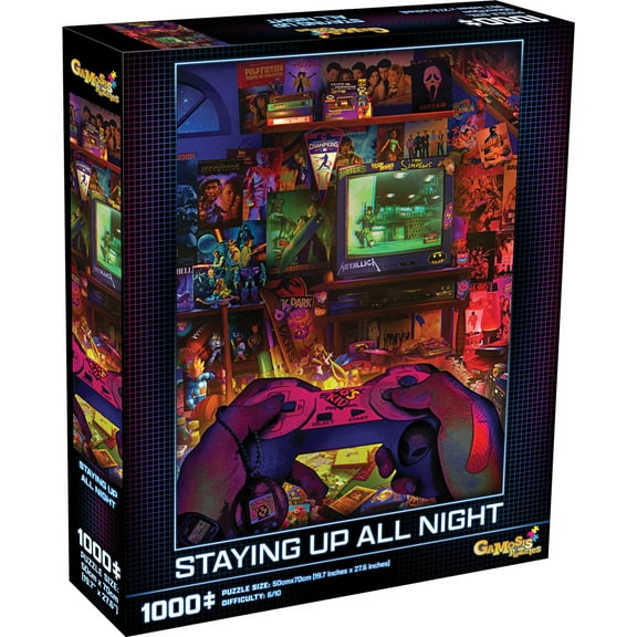 Mchezo Retro Video Game Puzzle, 80's Nostalgia Puzzle by Artist Rachid Lotf, Gamosis Collection