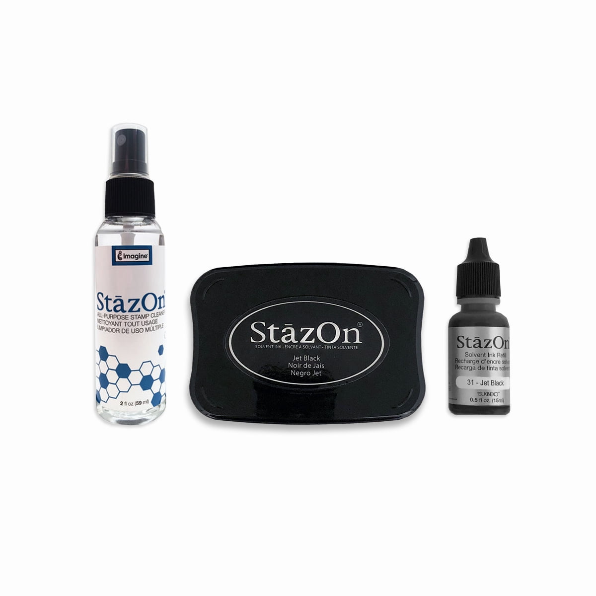 StazOn Jet Black Pad and Inker with Cleaner
