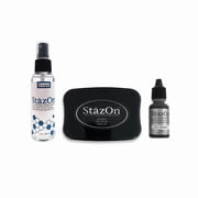 StazOn Jet Black Pad and Inker with Cleaner
