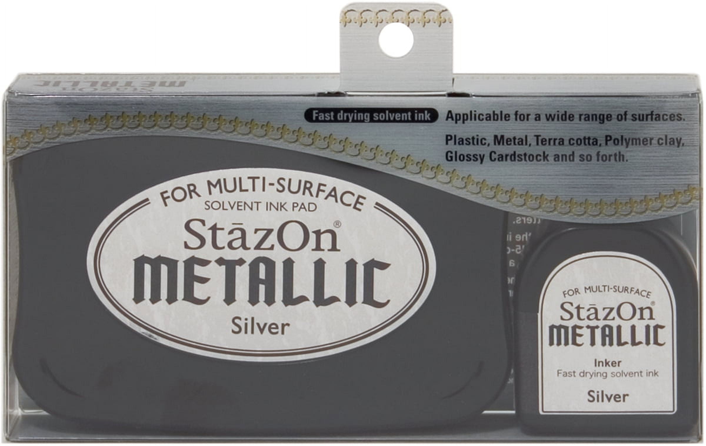 StazOn Metallic Solvent Ink Kit-Silver