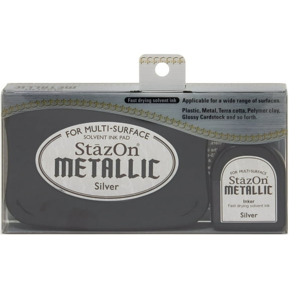StazOn Metallic Solvent Ink Kit-Silver