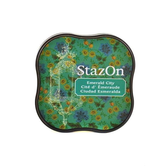 StazOn Solvent Ink Emerald City, 2.375 in. x 2.375 in., midi pad (pack of 4)