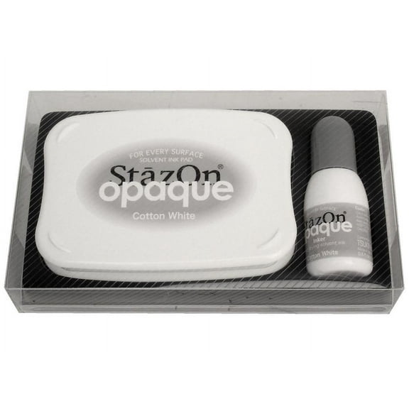StazOn Solvent Ink Pad Large Opaque Cotton White