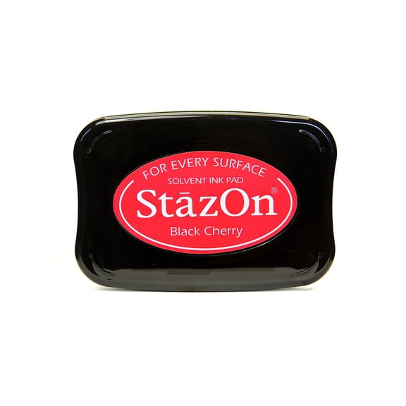 StazOn Solvent Ink black cherry, 3.75 in. x 2.625 in., full-size pad (pack of 2)